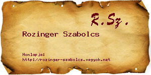 Rozinger Szabolcs névjegykártya